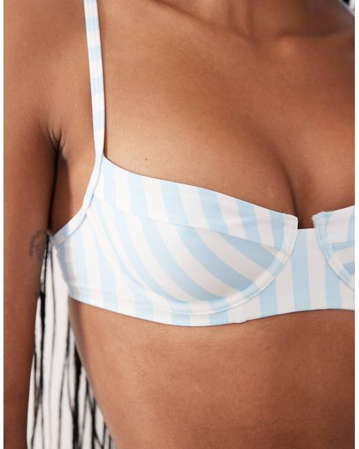 Free Society Brown Deckchair Stripe Underwire Bikini Top
