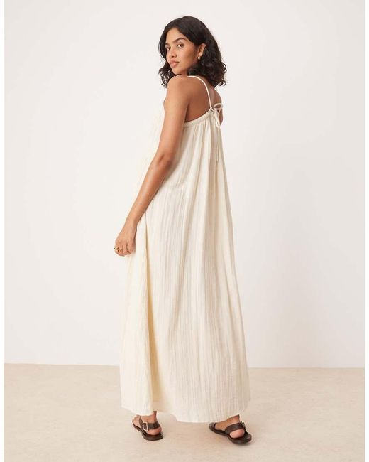 Y.A.S Natural Festival Boho Style Crochet Trim Cami Midi Dress