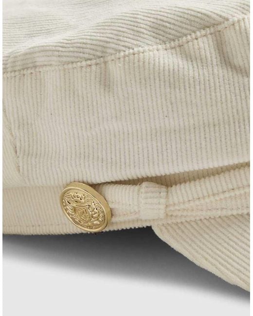 River Island Natural Corduroy Baker Boy Hat