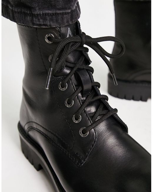 ASRA Black Luiz Lace Up Boots for men