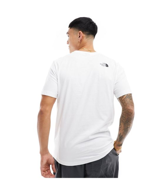 Camiseta blanca con estampado gráfico del logo easy The North Face de hombre de color White