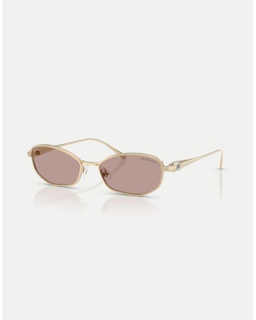 Swarovski Pink Rectangle Sunglasses With Lens