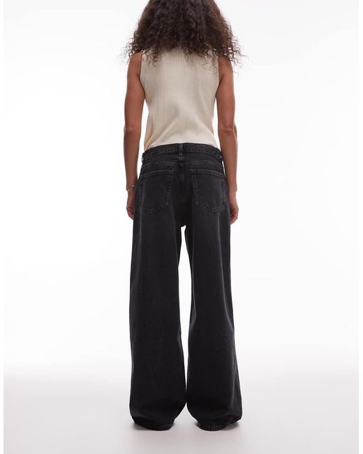 ARKET Black Cloud Low Rise Baggy Wide Leg Jeans
