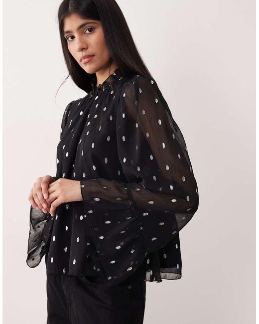 Y.A.S Chiffon Top in het Black
