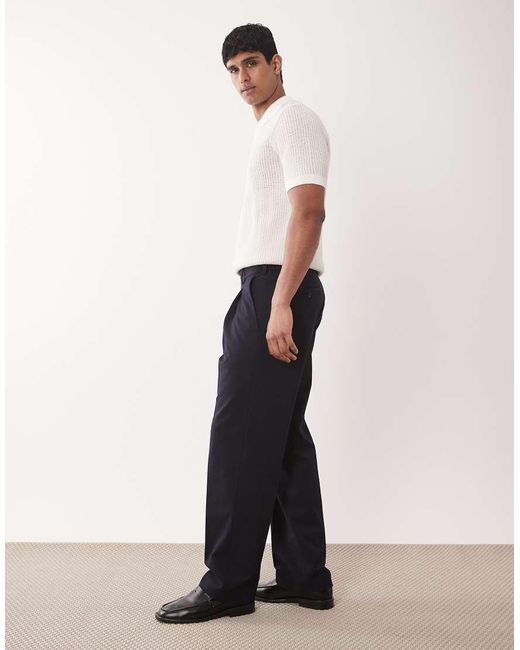 SELECTED White Loose Trousers for men