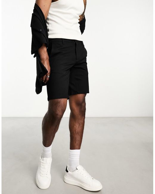 Only & Sons Black Smart Jersey Short for men