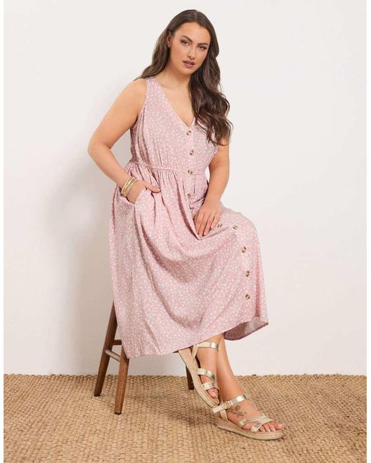 Yours Clothing Pink Ditsy Floral Sundress