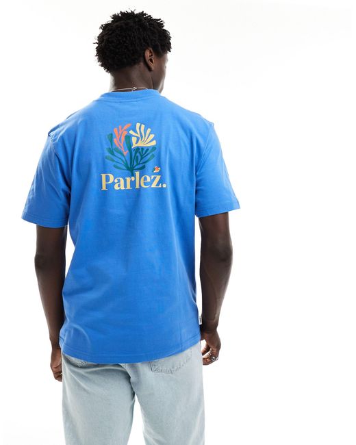 Parlez Blue Revive Front Print Short Sleeve T-shirt for men