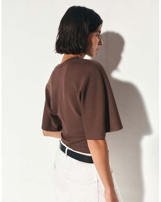 Pull&Bear Brown Modal Batwing Sleeve T-shirt