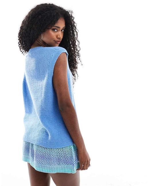 Cotton On Blue Lounge Knit Button Up Vest