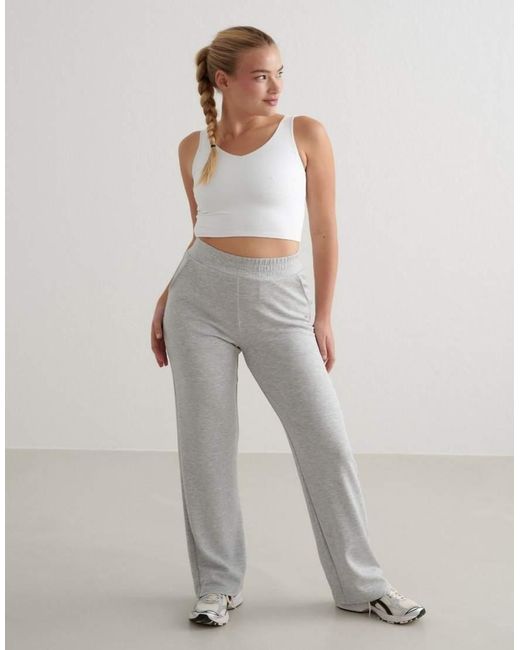 Aim'n Gray Light Melange Comfy Modal Wide Pants