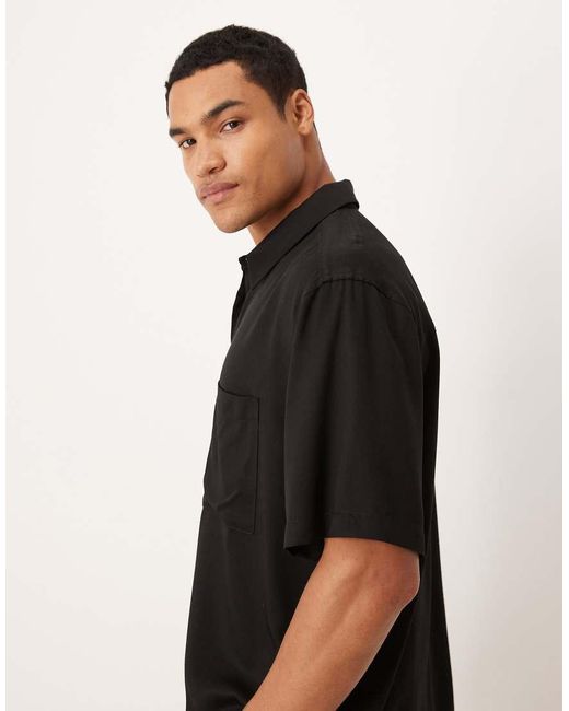 Camicia Comoda Nera di ASOS in Black da Uomo