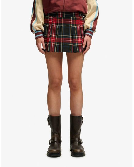 Superdry Red Mini Pleated Skort