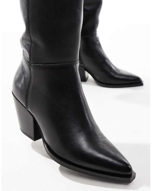 OFF THE HOOK White 'Scores' Leather Knee High Heeled Boots