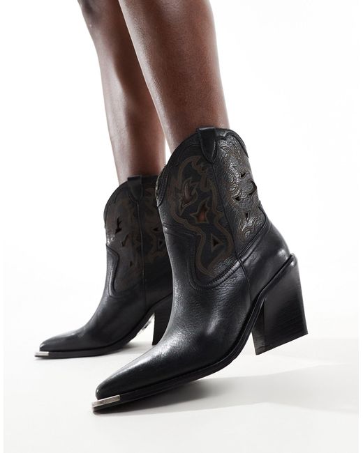 Bronx Black – new kole – western-ankle-boots aus leder