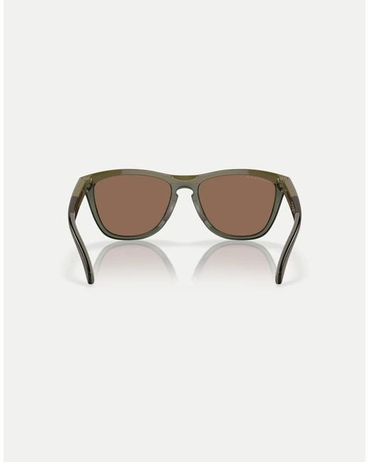 Oakley Yellow Frogskins Range Round Polarised Sunglasses With Mirrored Lens for men