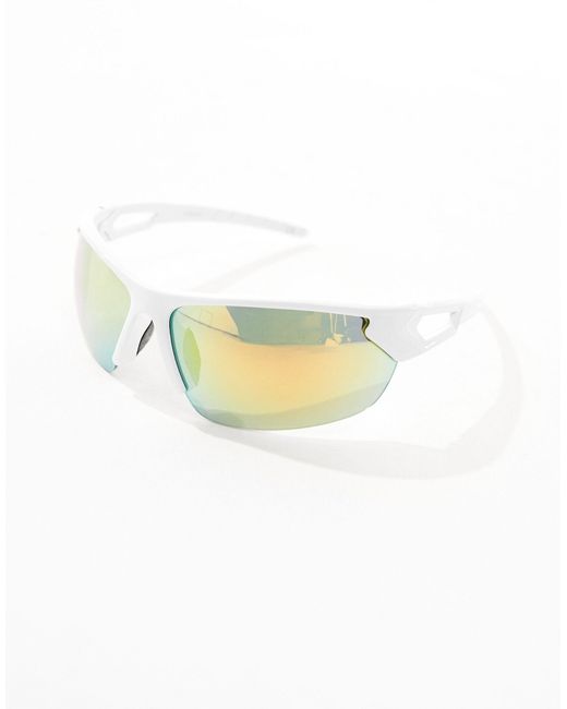 ASOS – racer-sonnenbrille in White für Herren