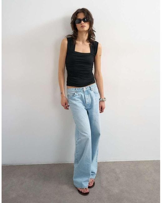 TOPSHOP Blue Square Neck Tank