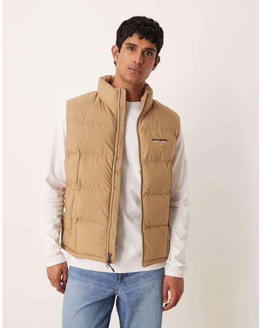 Polo Ralph Lauren Natural Sport Flag Logo Insulated Quilted Puffer Vest for men