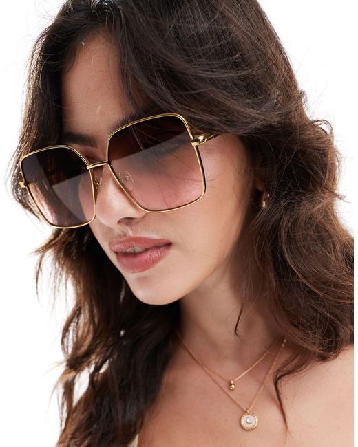 ASOS Natural Metal 70s Sunglasses