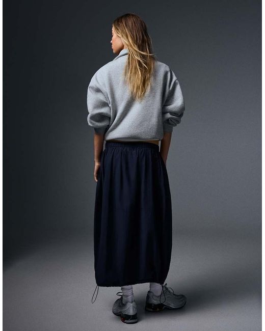 Bershka Blue Parachute Midi Skirt