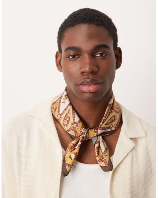 Foulard en satin à motif vintage ASOS pour homme en coloris Brown