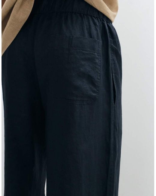 ARKET Blue Pure Linen Trouser for men