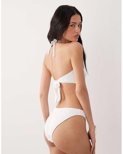 New Look Brown Textured Bikini Bottoms