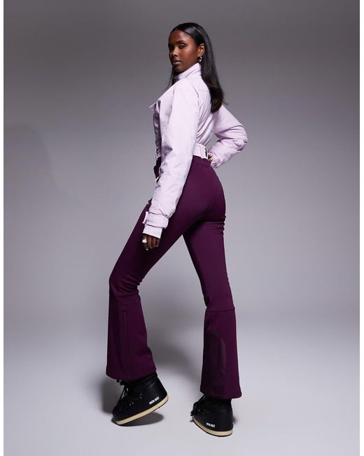 ASOS 4505 Ski & Snow Purple Asos 4505 Ski Colourblock Funnel Neck Belted Kick Flare Ski Suit