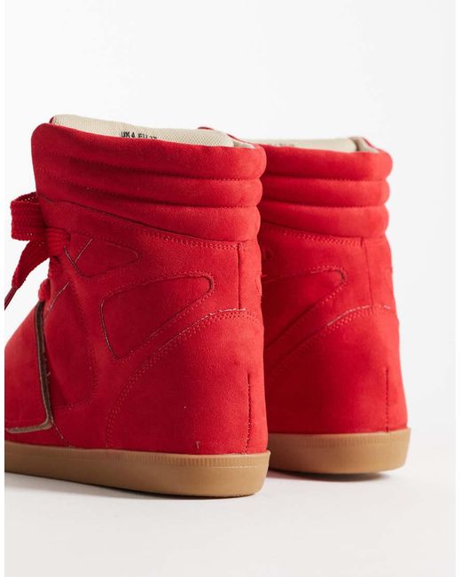 ASOS Red Damson Concealed Wedge Trainers
