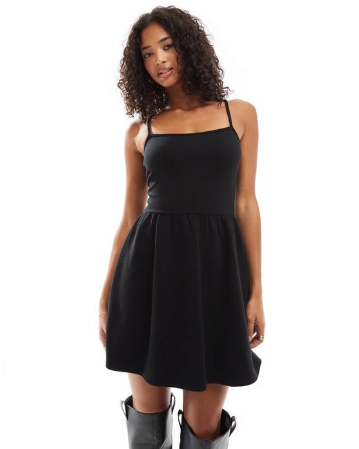 ASOS Black – superweiches, doppellagiges 2-in-1-minikleid