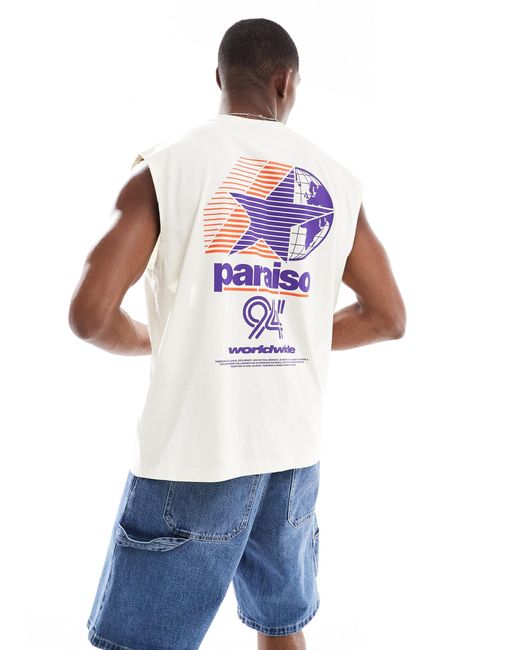 ASOS White Oversized Tank With Back Graphic for men