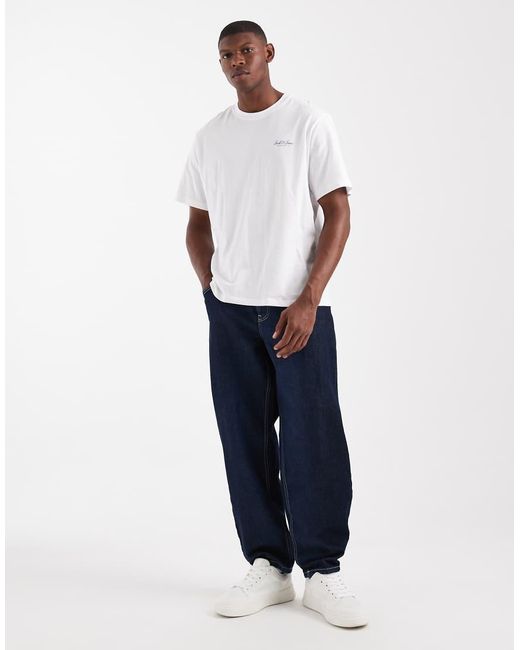 Jack & Jones White T-shirt With Script Logo for men