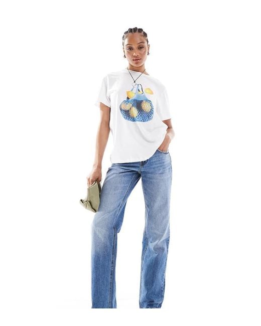 Stradivarius Blue Tall D03 Low Waisted Straight Leg Jean