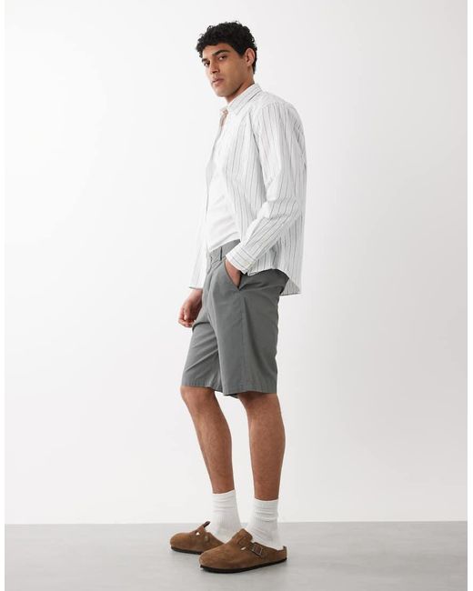 Jack & Jones Gray Loose Chino Shorts for men