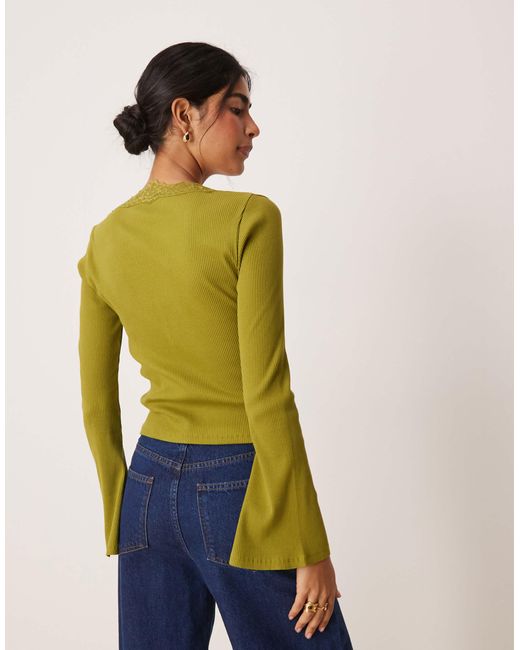 ASOS Green – geripptes oberteil
