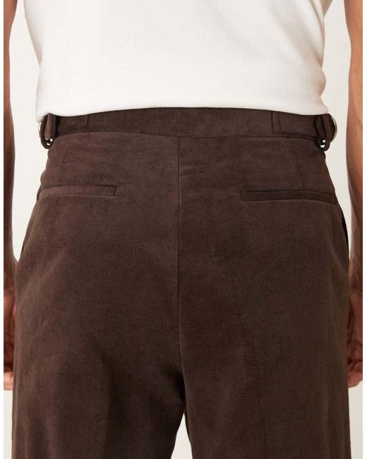 ASOS Green Smart Cotton Rich Wide Leg Corduroy Pants for men