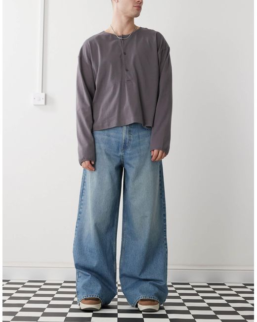 Collusion Blue X003 Wide Leg Jeans for men