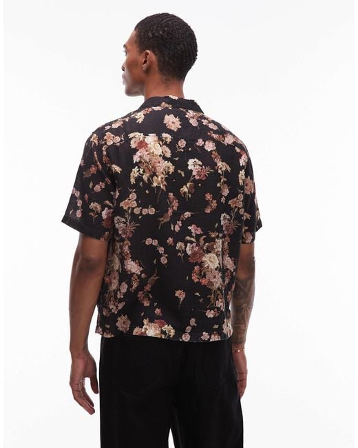 AllSaints – kurzärmliges hemd in Black für Herren