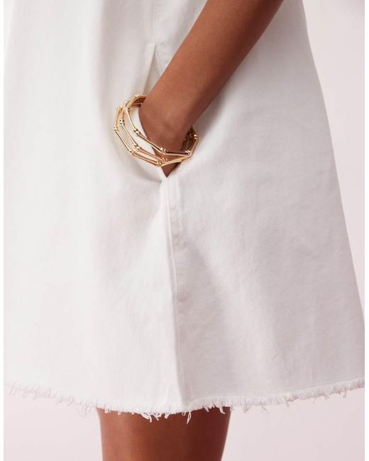 Monki Pink Sleeveless A Line Mini Dress With Frayed Edge