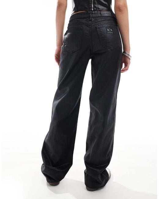 ARMANI EXCHANGE Blue Co-ord Loose Fit Coated Jean