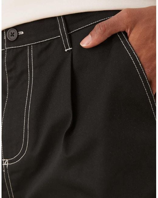 ASOS Natural Oversized baggy Pleated Shorts for men