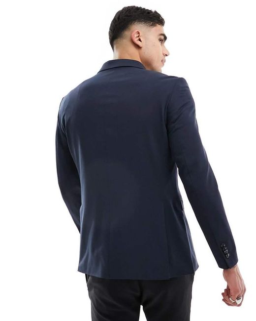 Jack & Jones Blue Premium Double Breasted Suit Jacket for men