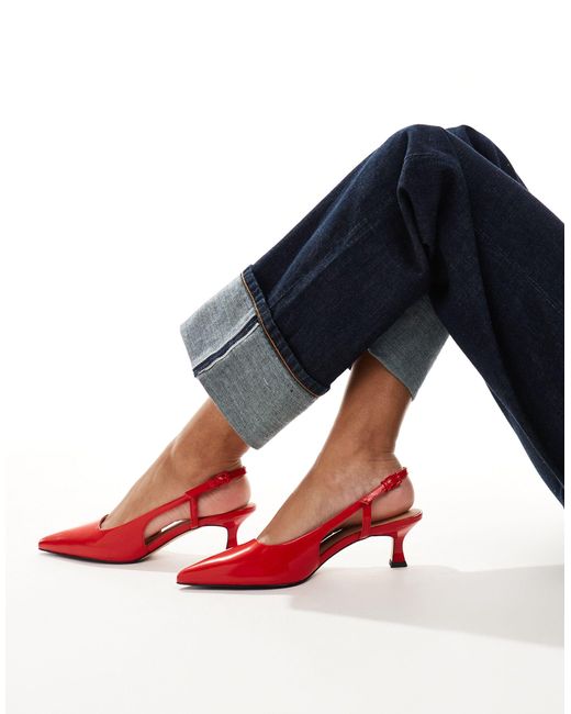 & Other Stories Blue Pointed Slingback Heeled Pumps