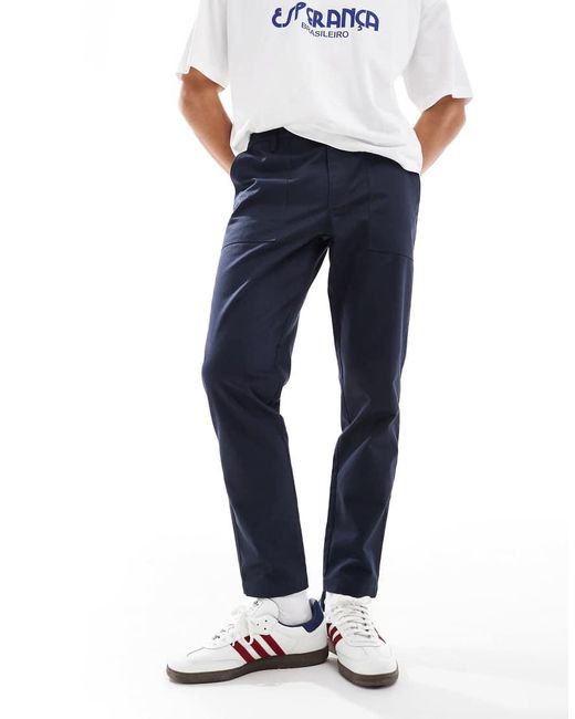 ASOS Blue Tapered Trousers for men