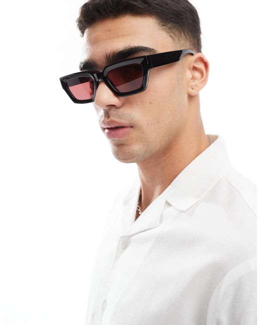 ASOS White Chunky Rectangle Sunglasses for men