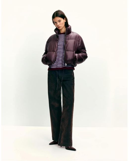 Pull&Bear Purple Puffer Jacket With A Shimmery Finish