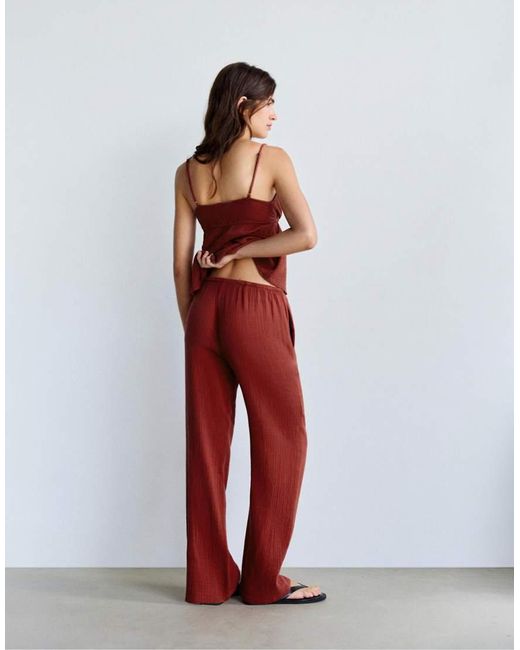 Pull&Bear Textured Flowing Trousers