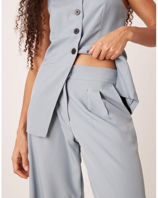 Jdy White High Waist Pleated Wide Leg Trouser Co-Ord