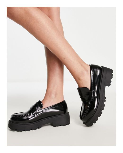Schuh Lava Chunky Loafers in Black | Lyst UK